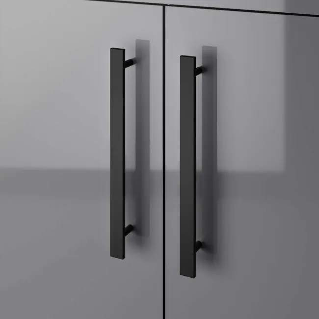 Avon Stone Grey Counter Top Vanity with Marble Top 600mm - Black Accents