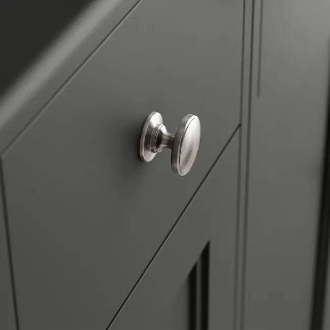 Monaco Graphite Grey Combination Vanity Basin with Marble Top & Hudson Toilet with Wooden Seat 1200mm