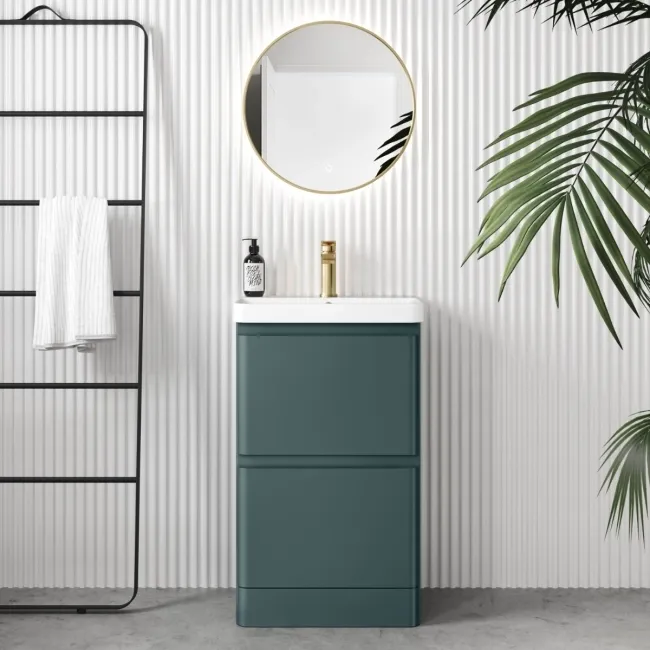 Corsica Midnight Green Slimline Basin Drawer Vanity 500mm