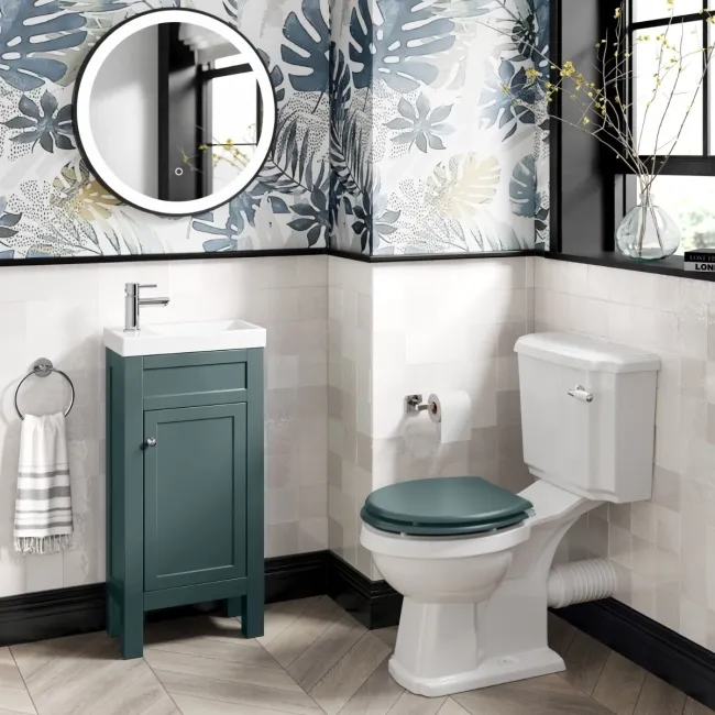 Bermuda Midnight Green Cloakroom Basin Vanity 400mm