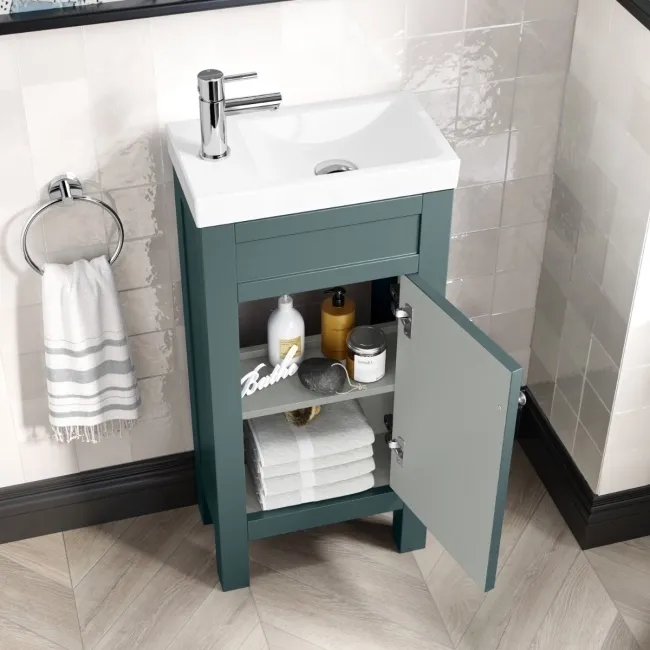 Bermuda Midnight Green Cloakroom Basin Vanity 400mm