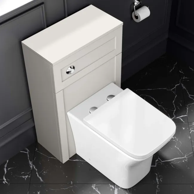 Milos Cotton White Combination Vanity Basin and Houston Toilet 1000mm - Chrome Handles