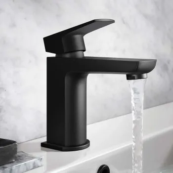 Soar Matt Black Basin Mixer Tap