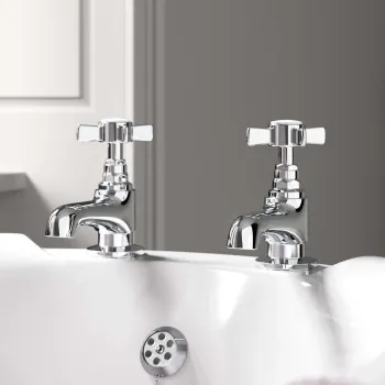Nene Traditional Chrome Hot & Cold Bath Taps