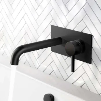 Trent Matt Black Wall Mounted Bath Filler