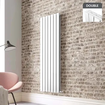 Faro White Double Flat Panel Vertical Radiator 1600x490mm