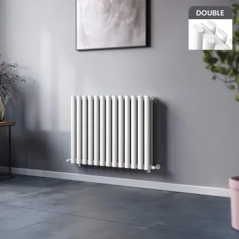 Marbella White Double Oval Panel Radiator 600x780mm