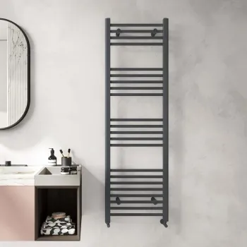 Barcelona Anthracite Straight Heated Towel Rail 1600x500mm