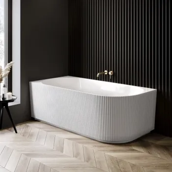 Barnet 1700mm Fluted Curved Corner Bath - Left Handed