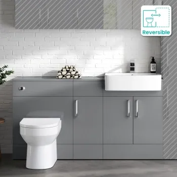 Harper Stone Grey Combination Vanity Basin and Miami Toilet 1500mm
