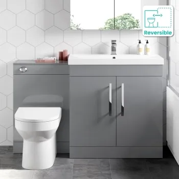 Avon Stone Grey Combination Vanity Basin and Miami Toilet 1300mm