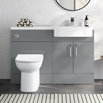 Harper Stone Grey Combination Vanity Basin and Aruba Toilet 1200mm - Right Handed