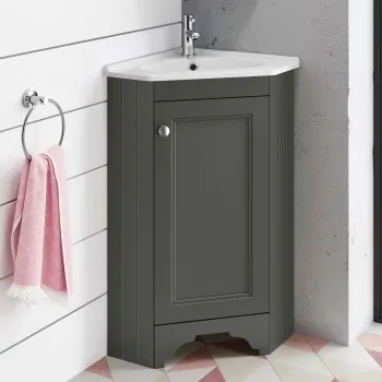 Lucia Graphite Grey Corner Basin Vanity 400mm