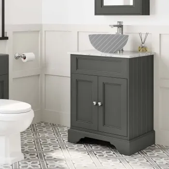Lucia Graphite Grey Cabinet with Marble Top 640mm - Excludes Counter Top Basin