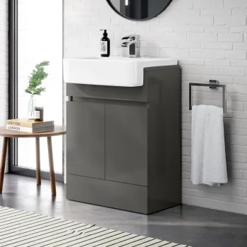 Foster Tungsten Grey Vanity with Semi Recessed Basin 600mm
