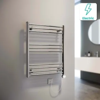 Barcelona Electric Chrome Straight Heated Towel Rail 800x600mm