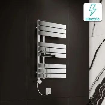 Seville Electric Chrome Designer Flat Panel Heated Towel Rail 800x450mm