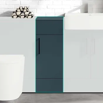 Harper Navy Blue Side Cabinet Unit 300mm - Black Accents