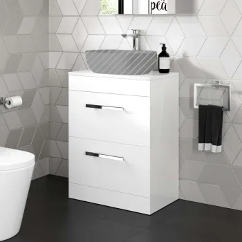 Avon Gloss White Drawer 600mm - Excludes Counter Top Basin