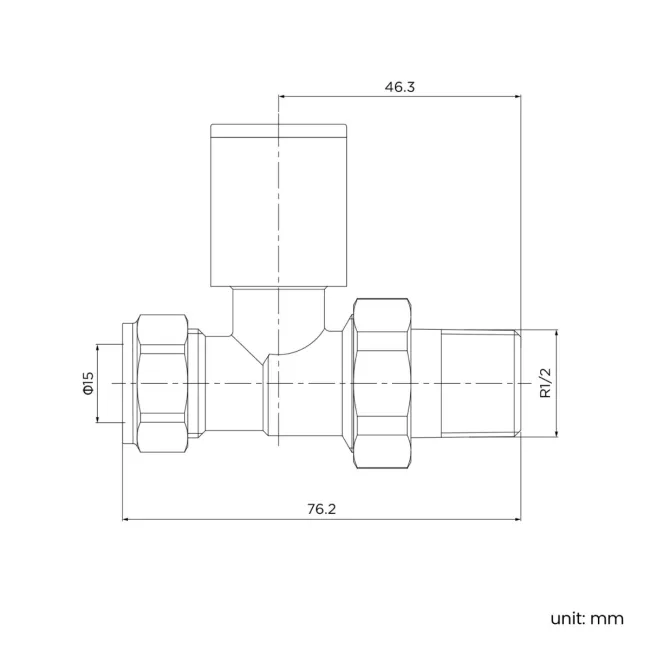 Antique Gold Straight Manual Radiator Valves (Pair) Standard 15mm