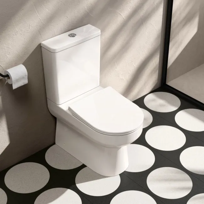 Miami Rimless Close Coupled Toilet With Slim Soft Close Seat