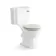 Hudson Traditional Toilet With Cotton White Seat & Pedestal Basin Set - Double Tap Hole