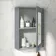 Dove Grey Mirror Cabinet 700x500mm - Brass Knurled Handles