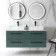Elba Midnight Green Double Wall Hung Drawer Vanity with Marble Top & Cody Basin 1200mm - Black Accents