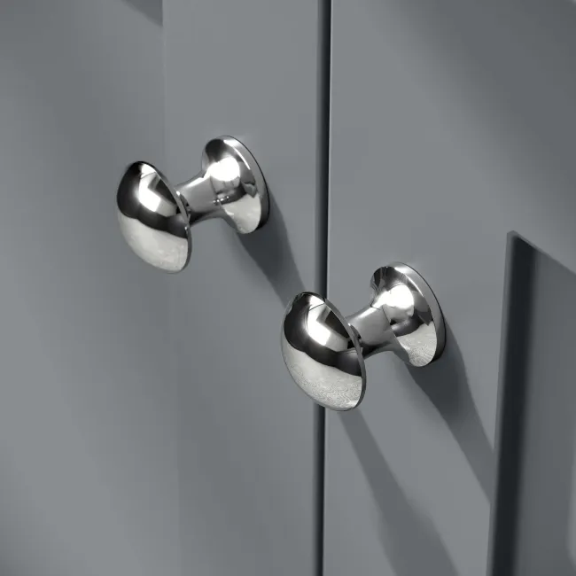 Capri Fog Grey Vanity with Semi Recessed Basin 750mm - Chrome Handles