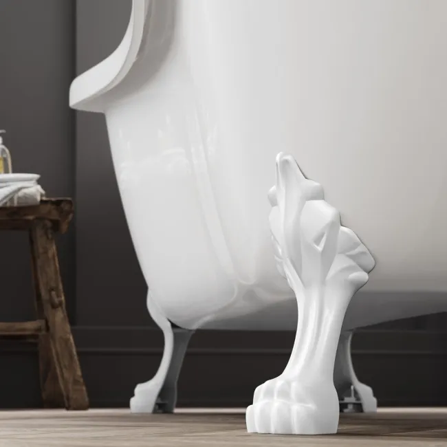 Tonbridge 1750mm Roll Top Bath - White Claw Feet