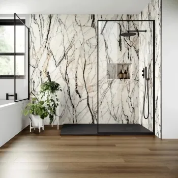 Trepanel Aqua® Gloss Multicolour Onyx Effect PVC Shower Wall Panel