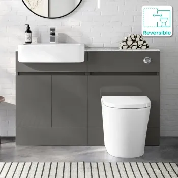 Foster Tungsten Grey Combination Vanity Basin with Marble Top & Boston Toilet 1200mm