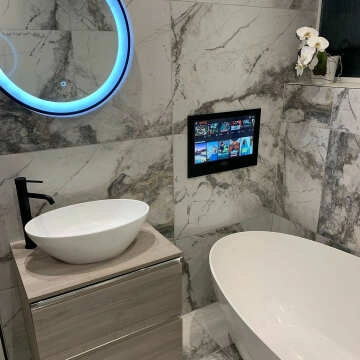 Mollie Black Framed Round Illuminated LED Mirror 600mm