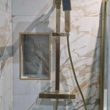 Galway Premium Brushed Brass Square Thermostatic Shower Set