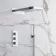 Galway Premium Chrome Square Thermostatic Waterfall Shower Set & Hand Shower