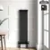 Athens Matt Black Double Column Vertical Traditional Radiator 1500x380mm