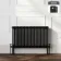 Athens Matt Black Triple Column Horizontal Traditional Radiator 600x1010mm