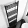 Barcelona Matt Black Straight Heated Towel Rail 1800x600mm