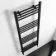 Barcelona Matt Black Straight Heated Towel Rail 1400x500mm