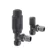 Anthracite Thermostatic Angled Radiator Valve (Pair) Standard 15mm