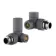 Anthracite Angled Radiator Valves and lockshield pack (Pair) Standard 15mm