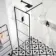 Munich Matt Black Grid Easy Clean 8mm Wet Room Shower Glass Panel 700mm
