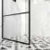 Munich Matt Black Grid Easy Clean 8mm Wet Room Shower Glass Panel 800mm