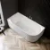 Barnet 1700mm Fluted Curved Corner Bath - Left Handed