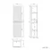 Crete Fluted Linen White Wall Hung Tall Cabinet 1400x350mm