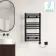 Naples Electric Premium Matt Black Straight Heated Towel Rail 800x450mm