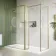 Munich Brushed Brass Framed 8mm Walk In Shower Enclosure 1400mm & 700mm Glass with Return Panel