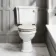 Hudson Traditional Toilet With Chalk White Seat & Pedestal Basin Set - Double Tap Hole