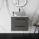 Elba Graphite Grey Wall Hung Drawer 600mm Excludes Counter Top Basin - Black Accents