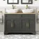 Lucia Graphite Grey Double Vanity with Oak Effect Top & Curved Counter Top Basin 1200mm - Brass Knurled Handles